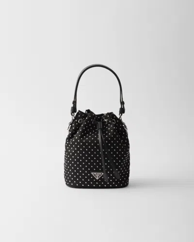 Prada Re-nylon Mini-bag With Studs In Black