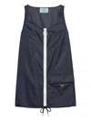 Prada Women Navy Blue Re-nylon Mini Dress