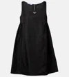 Prada Logo Plaque Sleeveless Mini Dress In Black
