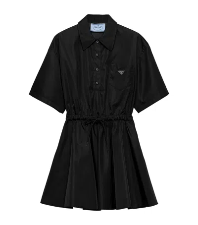 Prada Re-nylon Mini Dress In Black