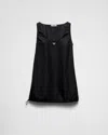 Prada Crepe Mini Dress With Bows In Black