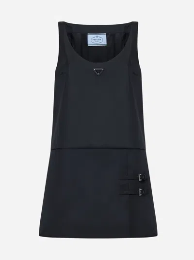 Prada Re-nylon Mini Dress In Black