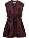Prada Minikleid Aus Re-nylon In Red