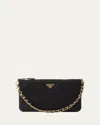 Prada Re-nylon Mini Quilted Pouch Clutch Bag In Black