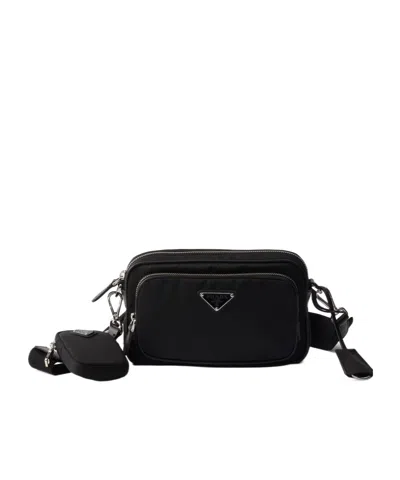 Prada Re-nylon Mini Shoulder Bag In Black