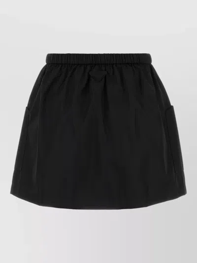 Prada Re Nylon Mini Skirt Belt Detail Pockets In Black