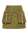 Prada Womens Green Re-nylon Patch-pocket Mid-rise Recycled-nylon And Leather Mini Skirt In Green