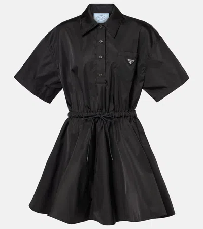 Prada Re-nylon Minidress In Black