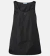 Prada Crepe Mini Dress With Bows In Black
