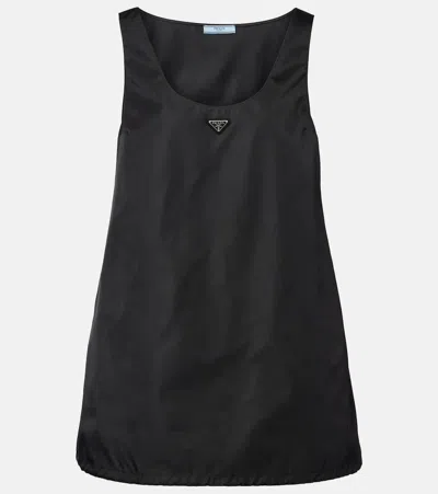 Prada Re-nylon Minidress In Black