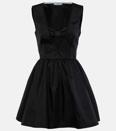 Prada Re-nylon Minidress In Black