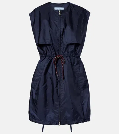 Prada Re-nylon Minidress In Blue