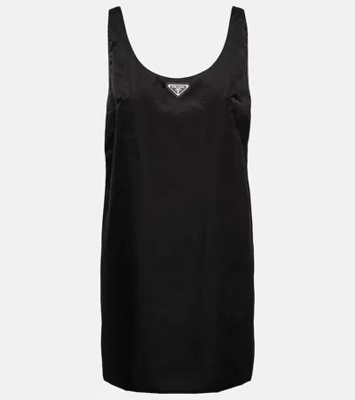 Prada Re-nylon Minidress In Nero