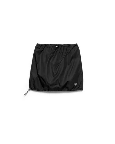 Prada Re-nylon Mini Skirt In Black