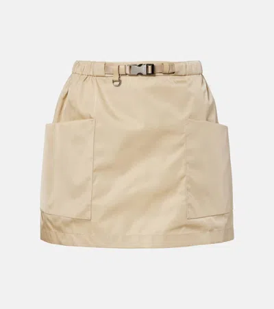 Prada Re-nylon Miniskirt In Neutral