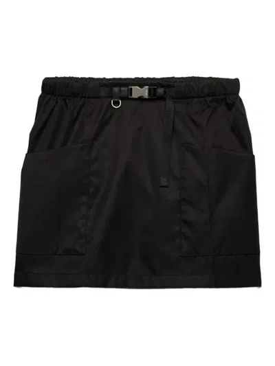 Prada Re-nylon Miniskirt Clothing In Black