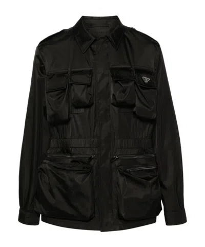 Prada Re-nylon Multi-pocket Jacket In Black