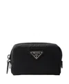 Prada Womens Black Re-nylon Recycled-polyamide Pouch In Black