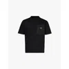 Prada Cotton T-shirt With Nylon Pocket In Nero