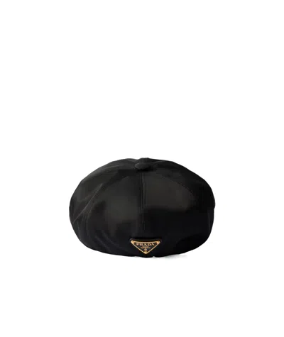 Prada Re-nylon Newsboy Cap In Black