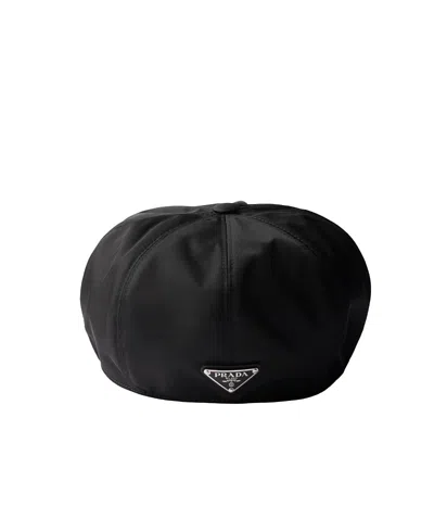 Prada Re-nylon Newsboy Cap In Black