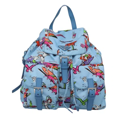 Pre-owned Prada Re-nylon Nylon Backpack Bag () In Blue