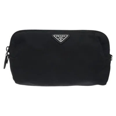 Pre-owned Prada Re-nylon Nylon Clutch Bag () In Black