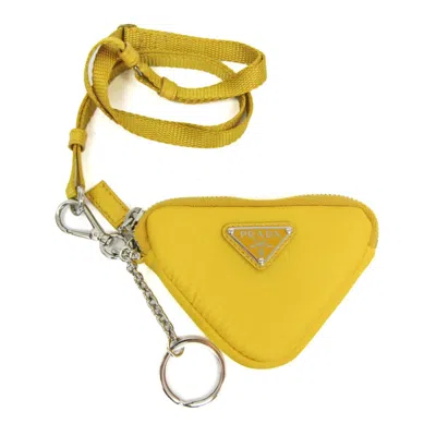 Pre-owned Prada Re-nylon Nylon Clutch Bag () In Yellow