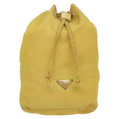 Pre-owned Prada Re-nylon Nylon Clutch Bag () In Yellow