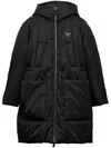 Prada Re-nylon Padded Coat In Black