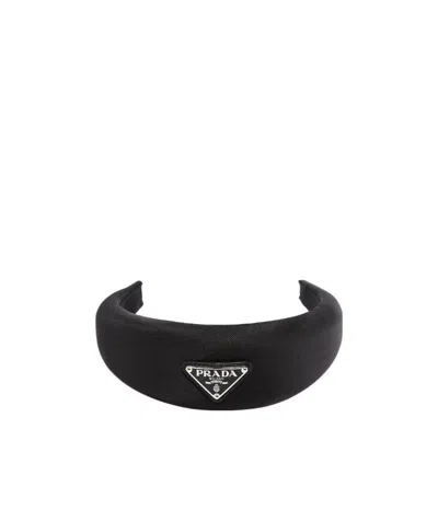 Prada Re-nylon Headband In Black