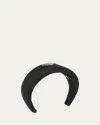 Prada Re-nylon Padded Headband In F0002 Nero