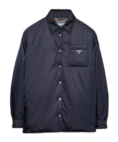Prada Re-nylon Padded Jacket In Blue