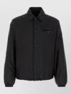 Prada Re Nylon Padded Jacket Collared Design Pockets In Multi