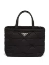 Prada Padded Re-nylon Tote Bag In Black