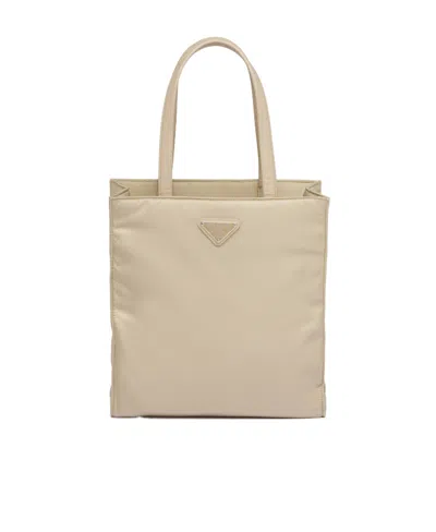 Prada Re-nylon Padded Tote Bag In Desert Yellow