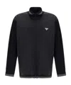 Prada Re-nylon Panelled Bomber Jacket In Black