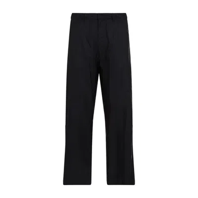 Prada Logo Plaque Straight-leg Pants In Black