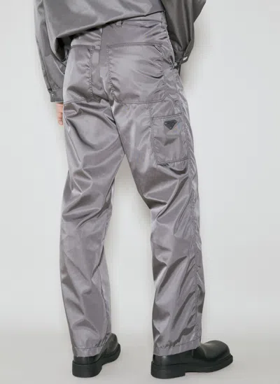 Prada Re-nylon Pants In Metallic