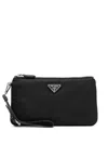 Prada Re-nylon Partitioned Clutch In Schwarz
