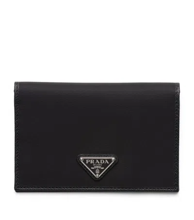 Prada Re-nylon Passport Holder In Black