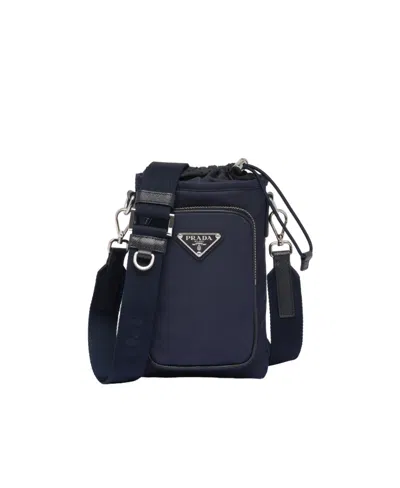Prada Re-nylon Phone Case In Blue