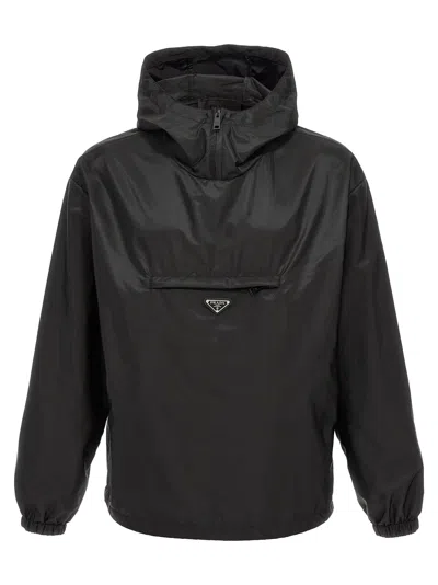 Prada Re-nylon Piuma Casual Jackets And Parka Black