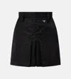 Prada Mini Skirt With Belt Loops And Pleats In Black