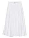 Prada Reversible Cotton Jersey And Re-nylon Circle Skirt In White