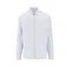 Prada Technical Fabric Shirt With Striped Pattern In Blue