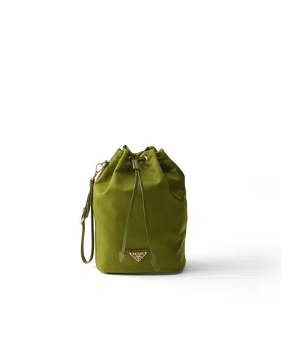Prada Re-nylon Pouch In Green