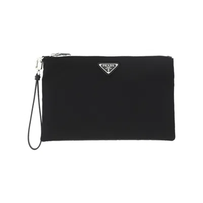 Prada Re-nylon Pouch In Black