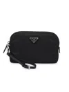 Prada Re-nylon Pouch In Black