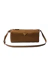 Prada Re-nylon Top-zip Shoulder Bag In Brandy